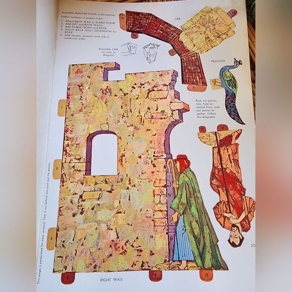 Vintage 1963 Whitman Publishing Co. Manger Scene Punch Out - Picture 7 of 11